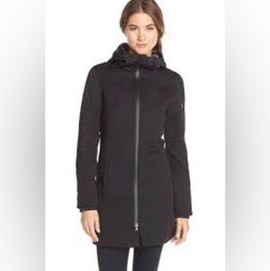 Zella “The Ananda” Fleece-lined Soft Shell Black Hooded Jacket